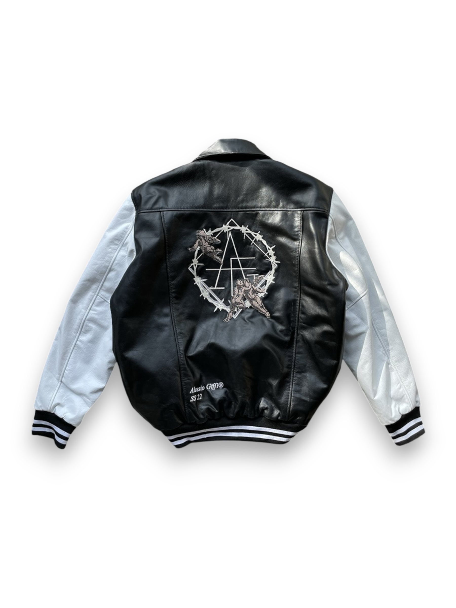 Alessio Giffi Real Leather Angel Varsity Jacket