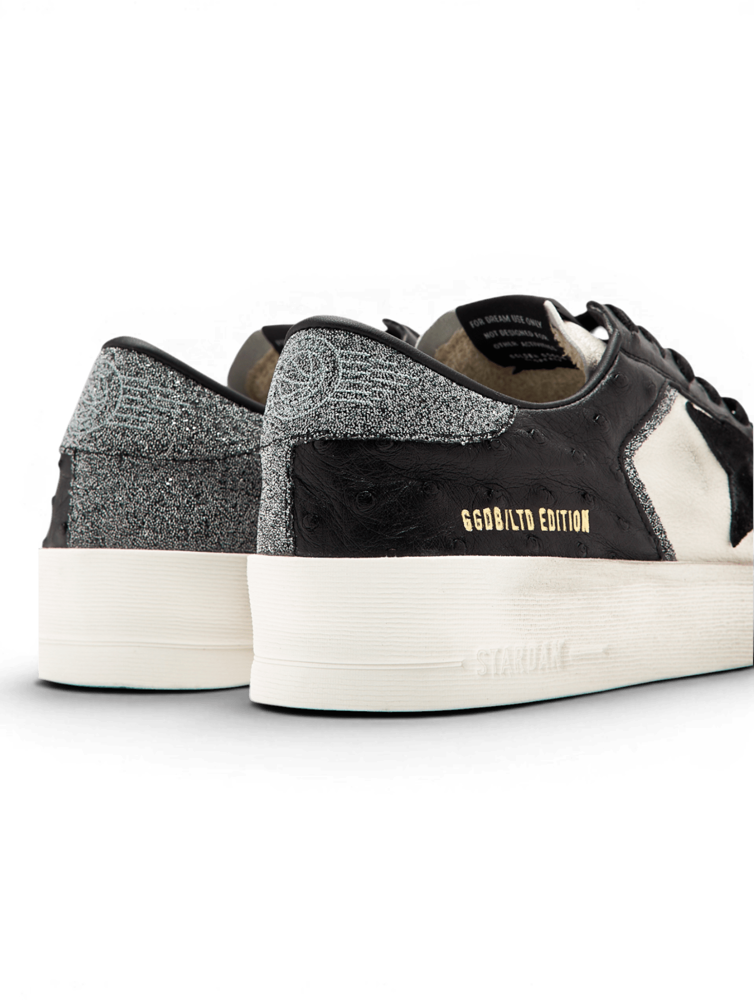 Golden Goose Stardan Black And White With Swarovski Silver