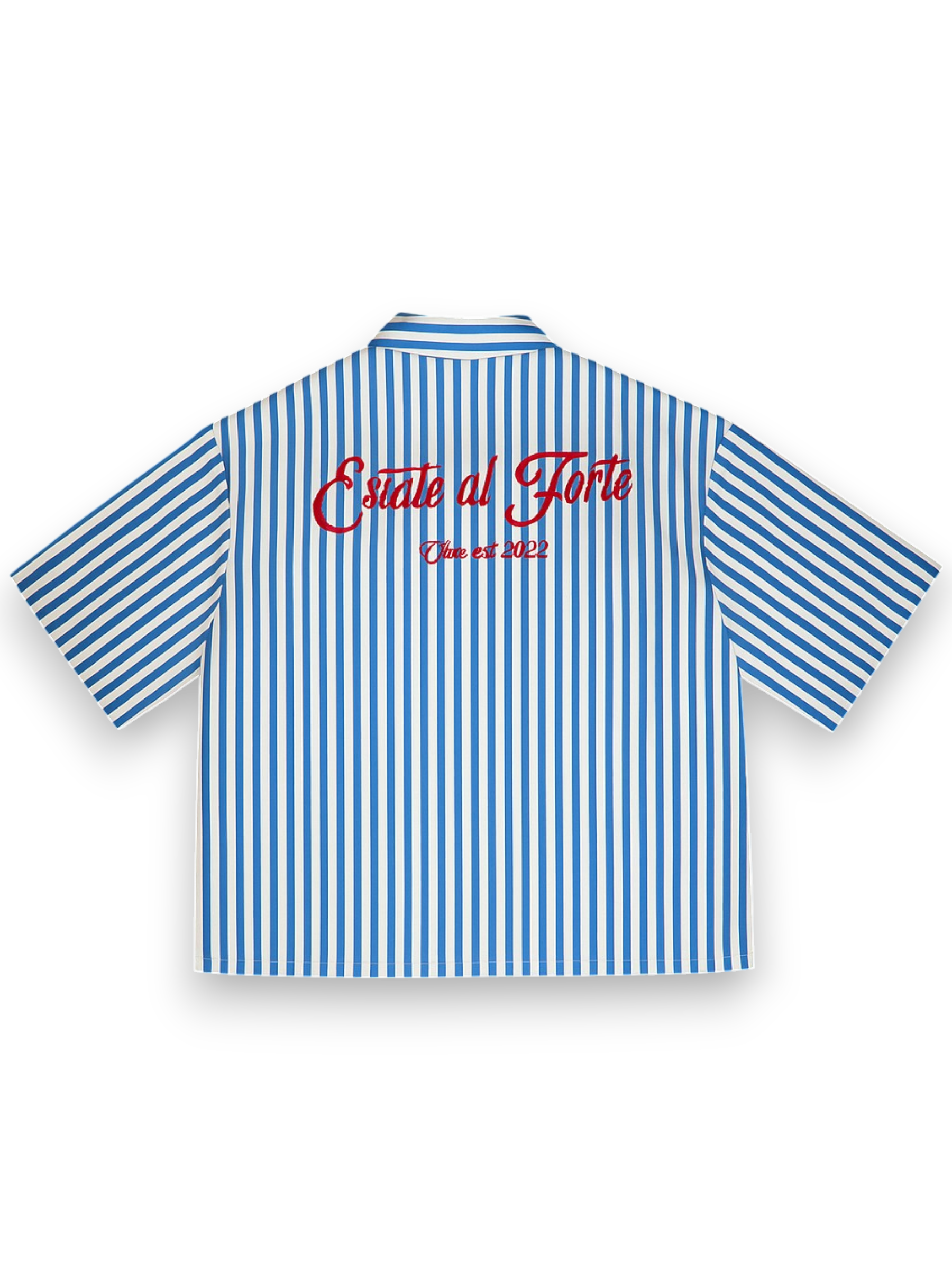 Estate al Forte blue & white stripes Short Sleeve Shirt