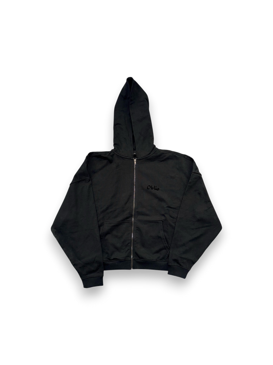 Oblio Timeless Triple Black Zip Hoodie