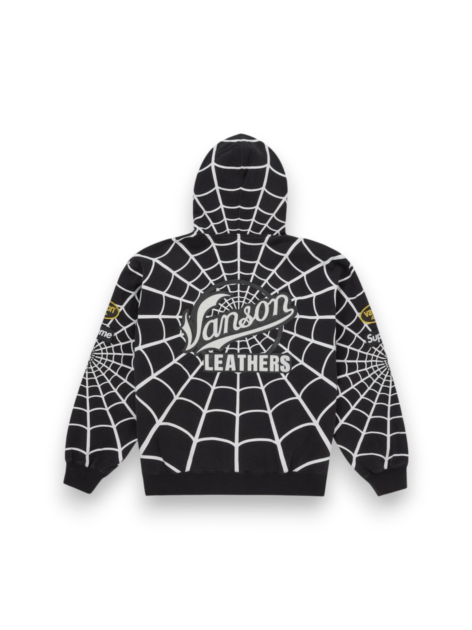 Supreme Vanson Leathers Spider-Man Zip Up Hooded Sweatshirt Black