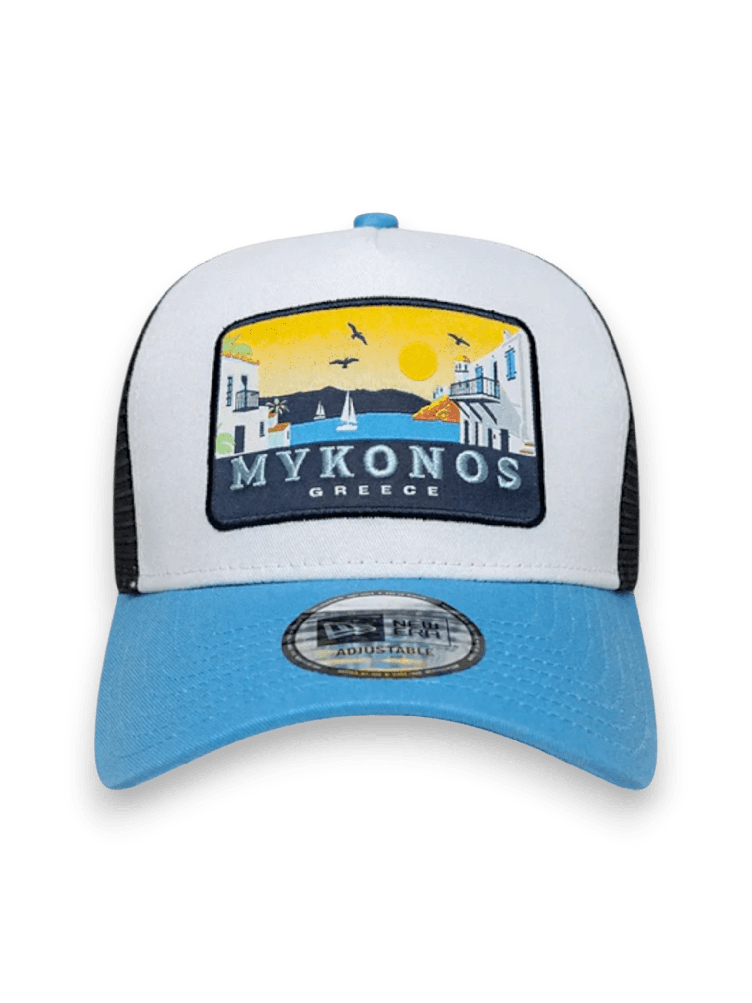 New Era 9FORTY A-Frame Trucker Mykonos azzurro pastello
