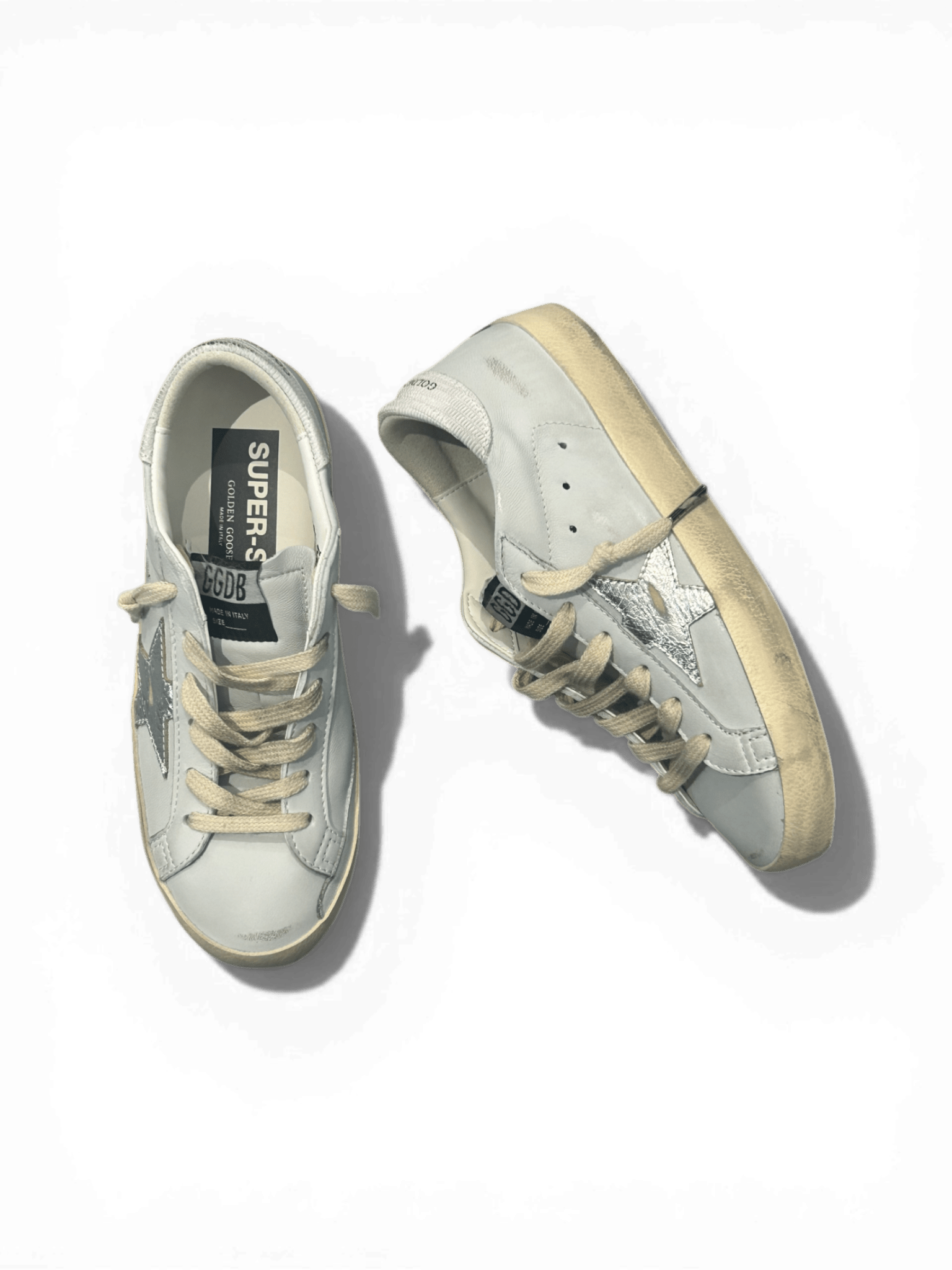 Golden Goose Super-Star Leather Gray Dawn And Laminated Star