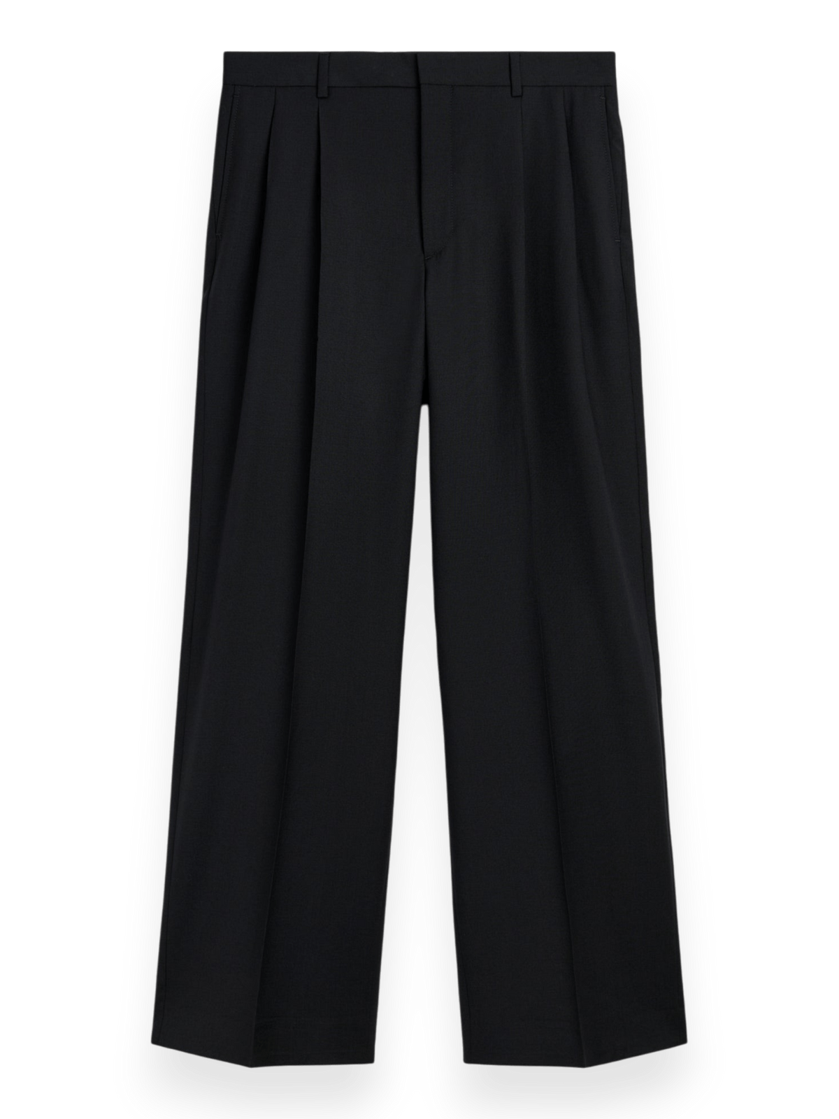 Sunflower Wide Pleated Trouser Tropical Wool Black