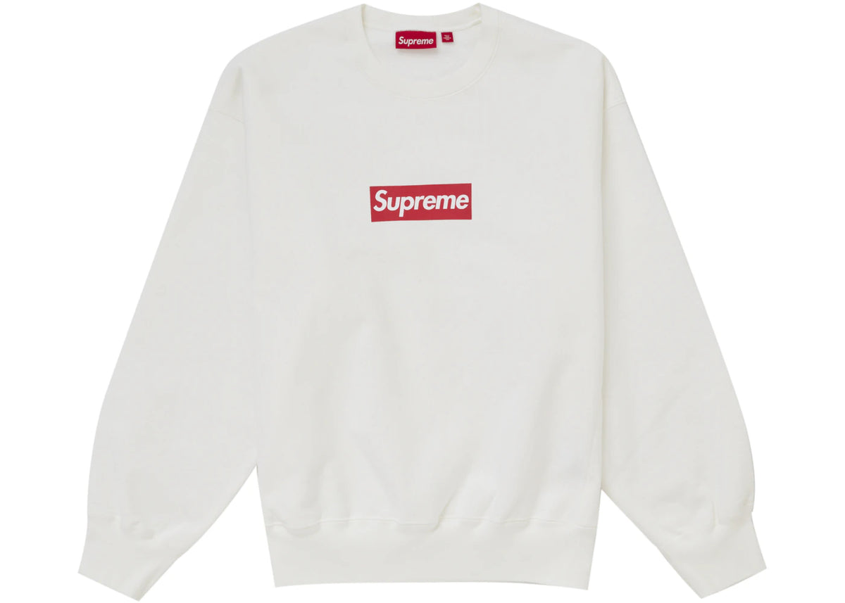 Supreme Washed Box Logo Crewneck White