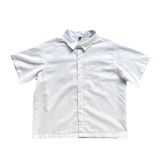 boxyfit linen shirt - white