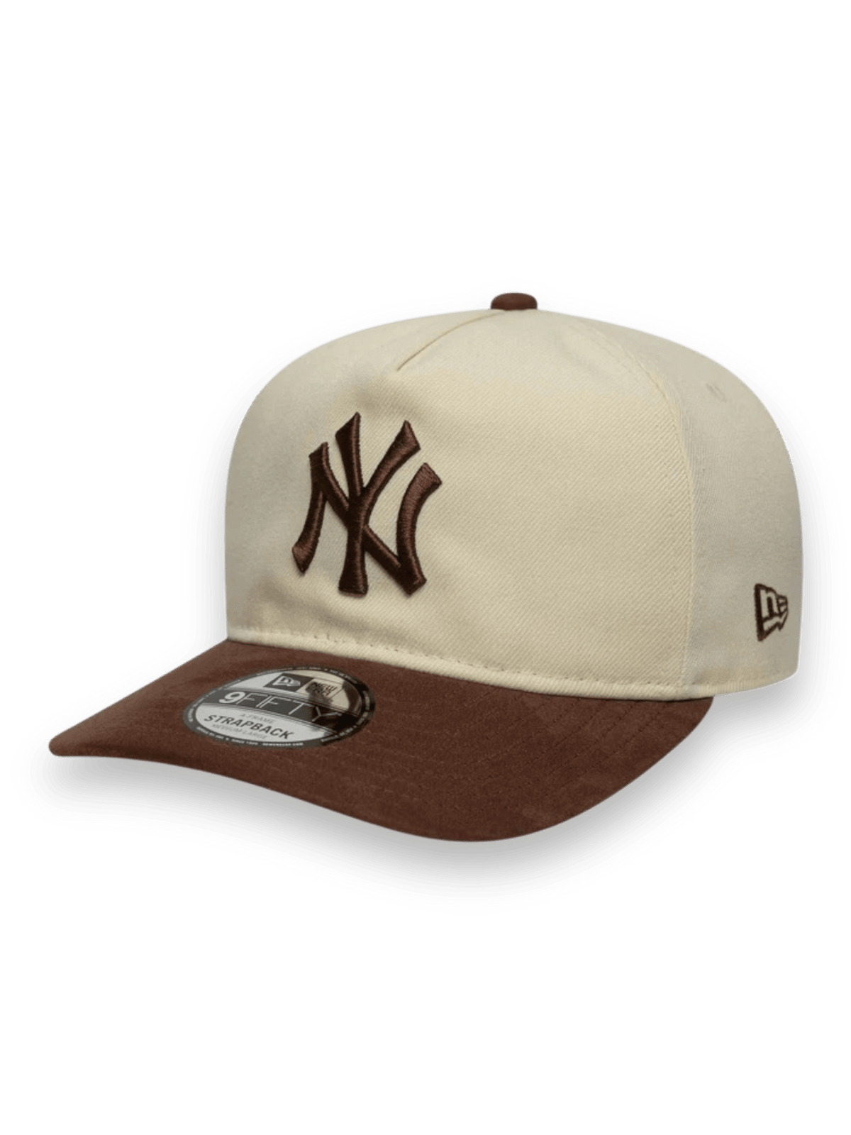 Yankees MLB Suede Visor Light Beige 9FIFTY A-Frame Snapback Cap