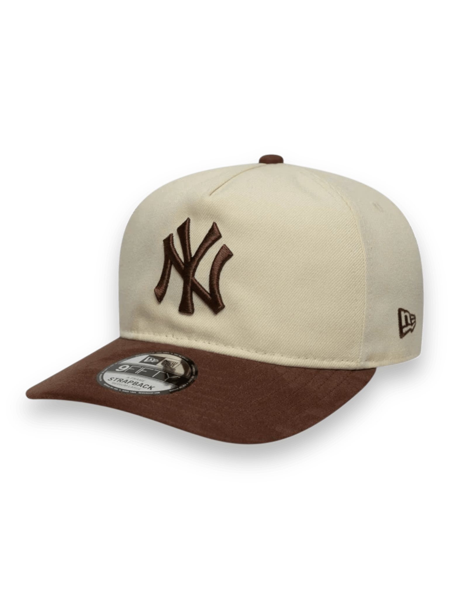 Yankees MLB Suede Visor Light Beige 9FIFTY A-Frame Snapback Cap