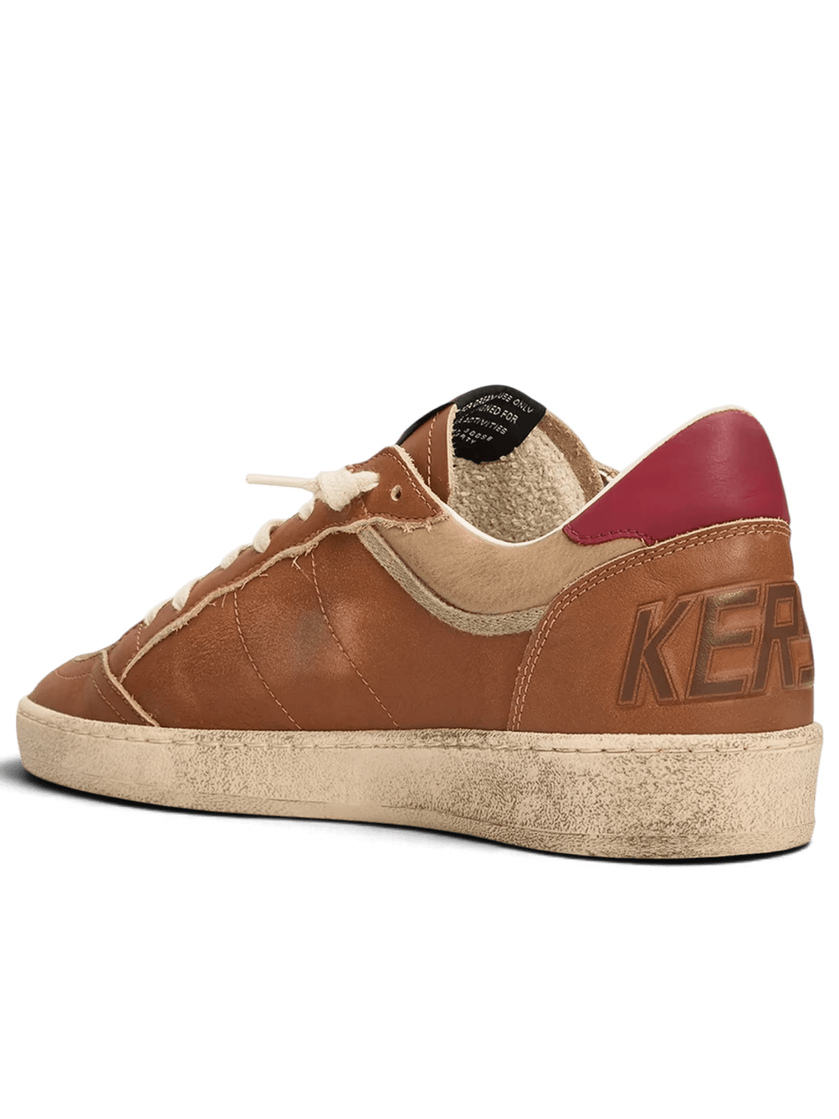 Golden Goose Men's Ballstar Suede-Star Leather Sneakers Brown Red
