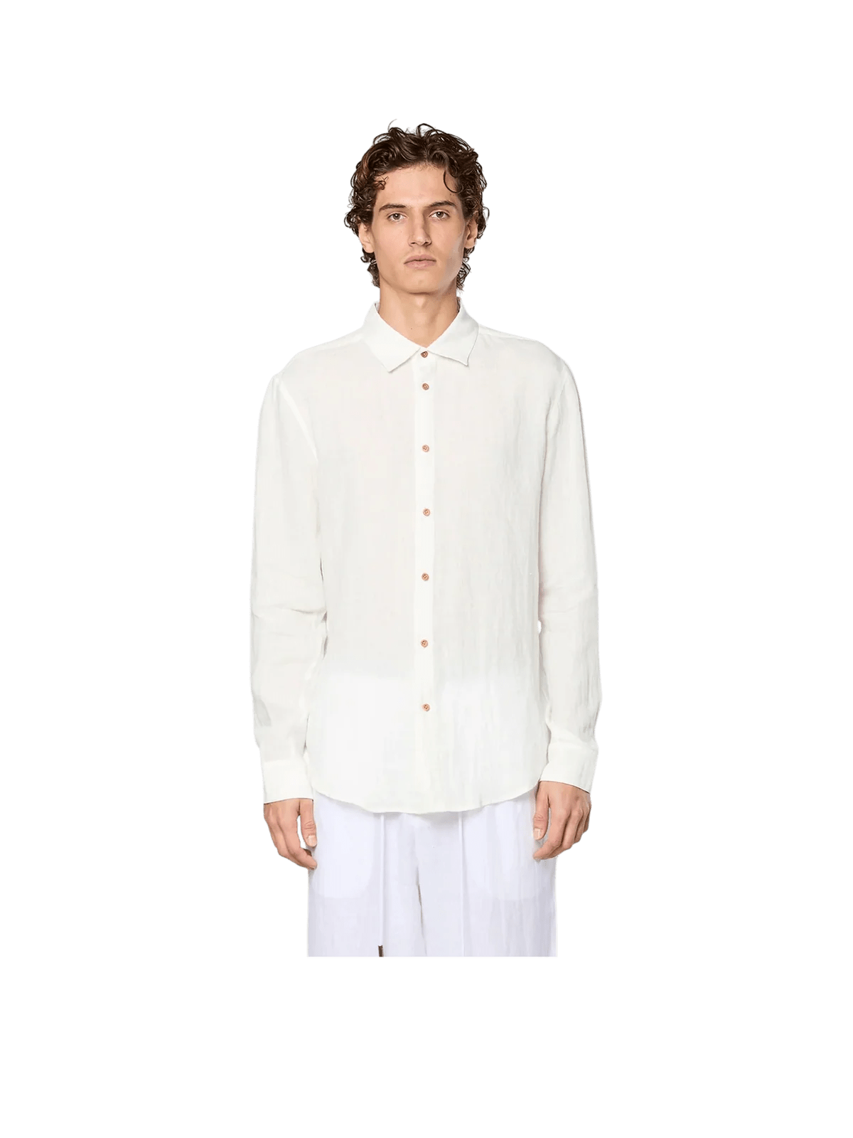 AINKER Linen White 777 Button Shirt