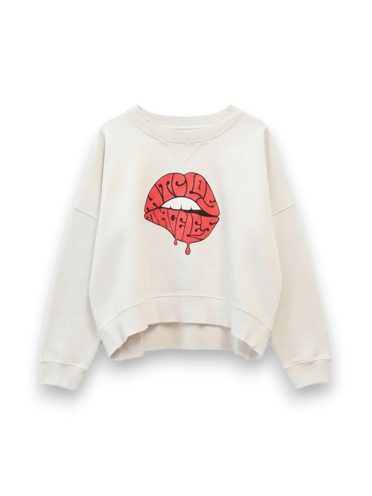 HTC LIPS SWEATER WOMAN OFF WHITE