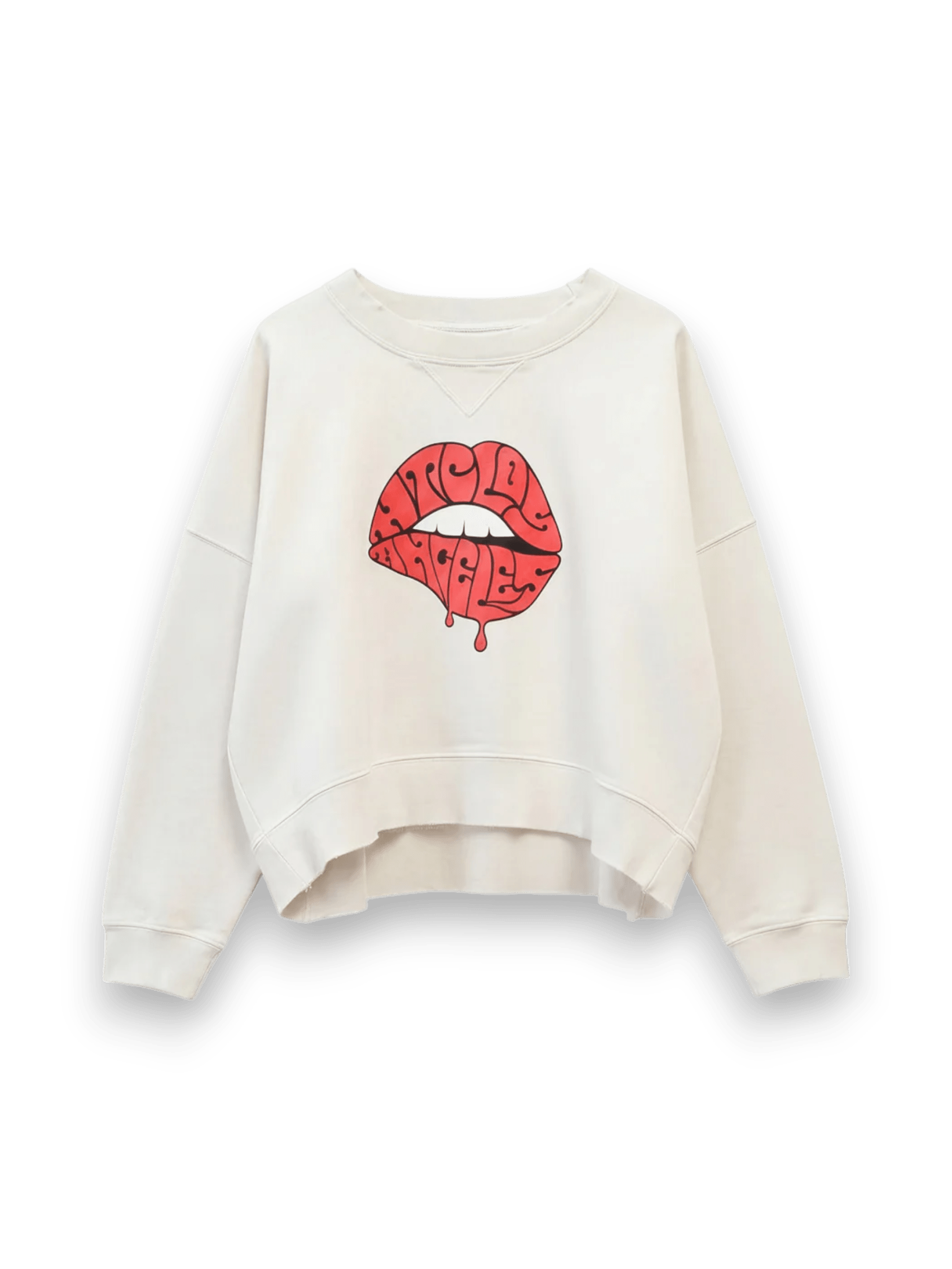 HTC LIPS SWEATER WOMAN OFF WHITE