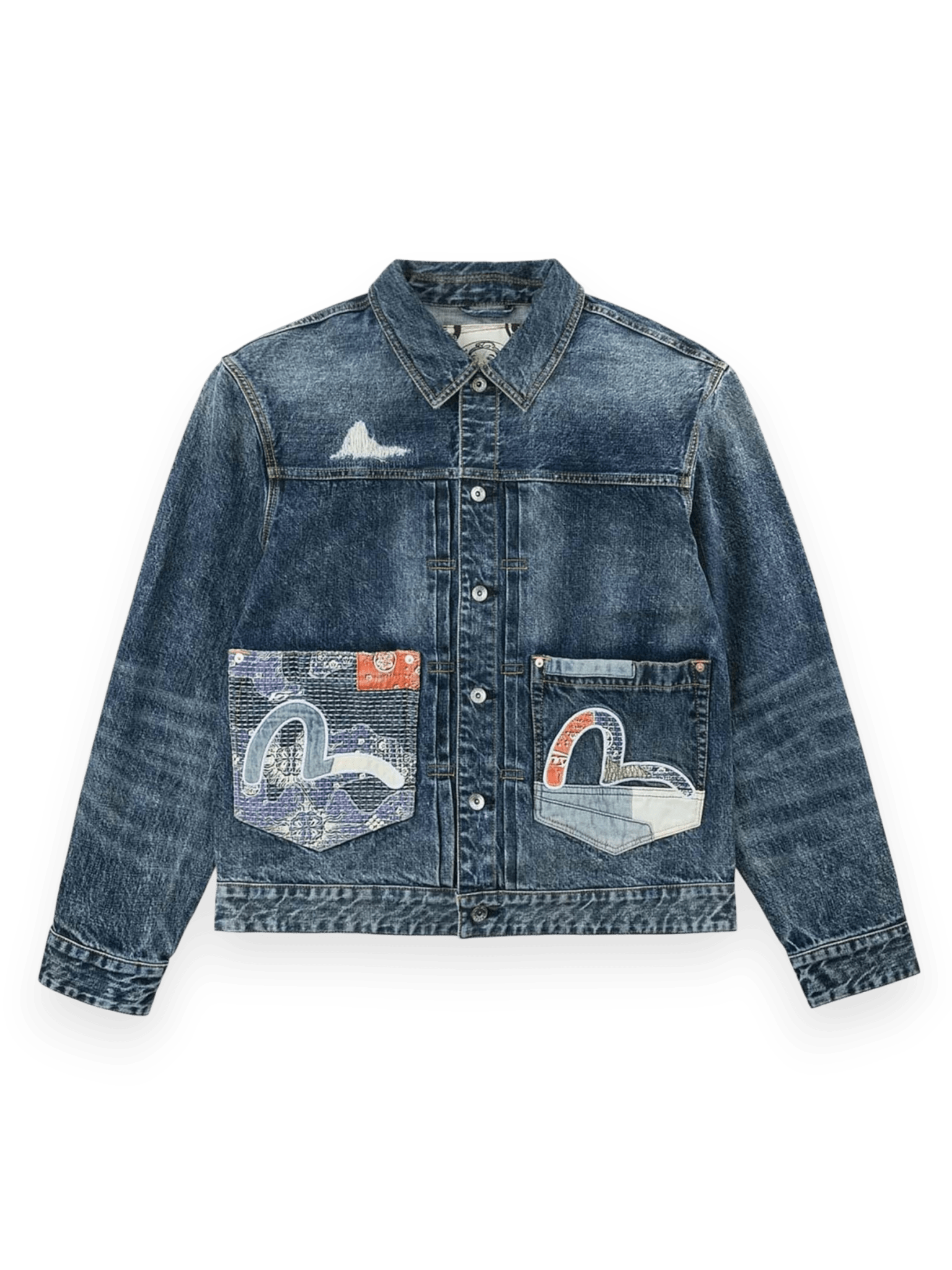 Evisu Denim Jacket Boro Seagull Patch Pocket