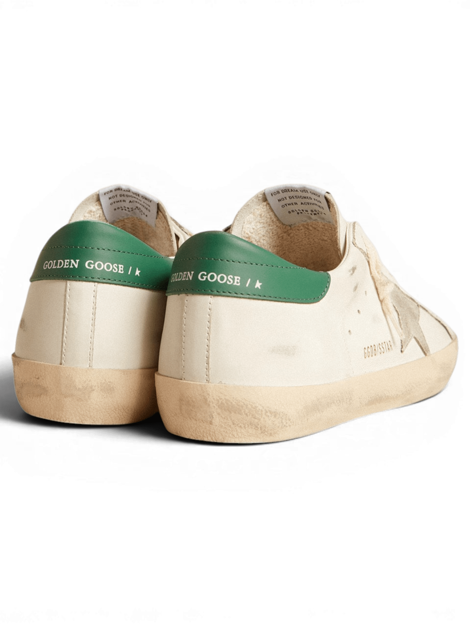Golden Goose Super-Star White With Green Heel
