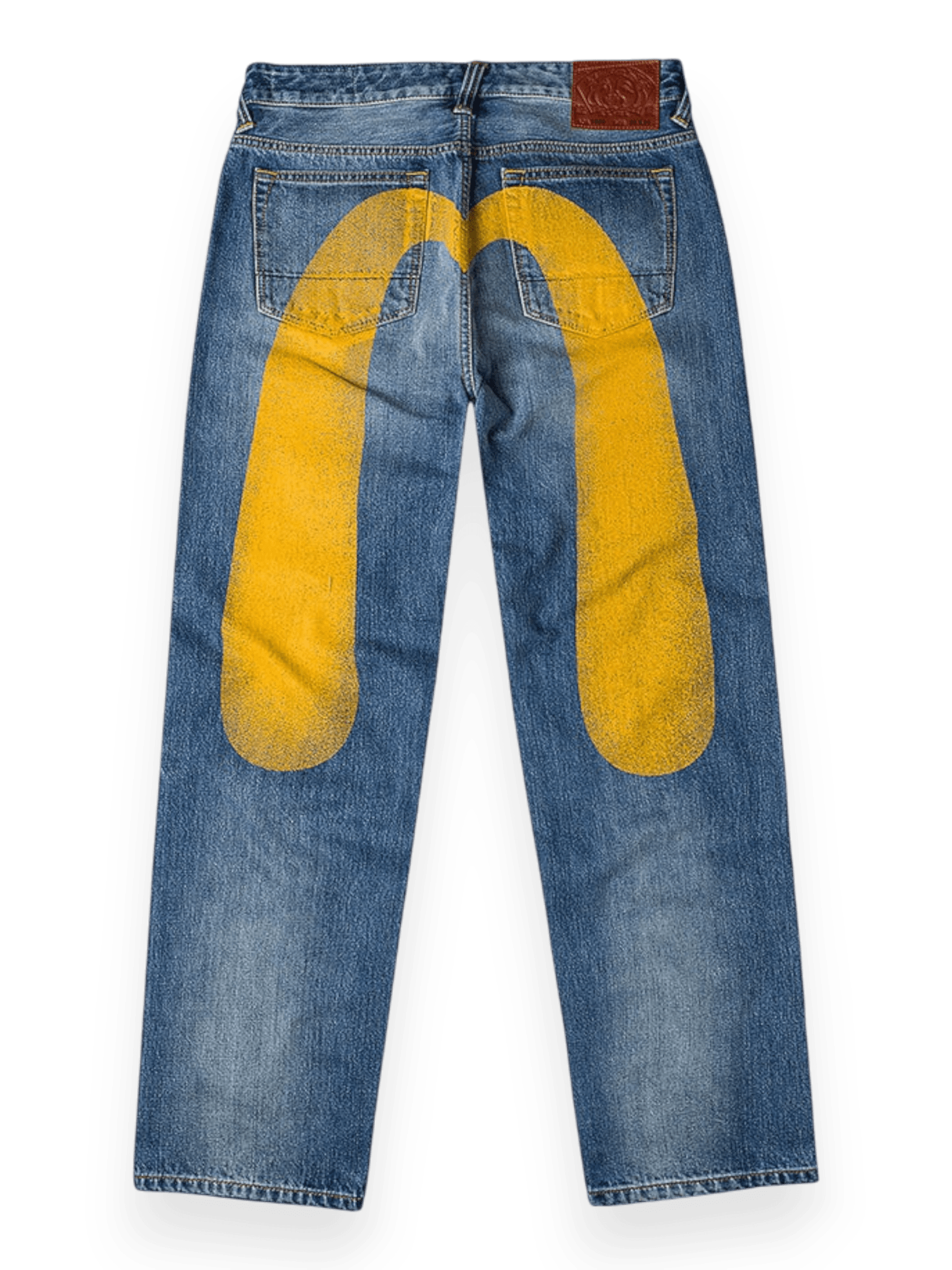 Evisu Yellow Daicock Print Regular Fit Jeans #2020