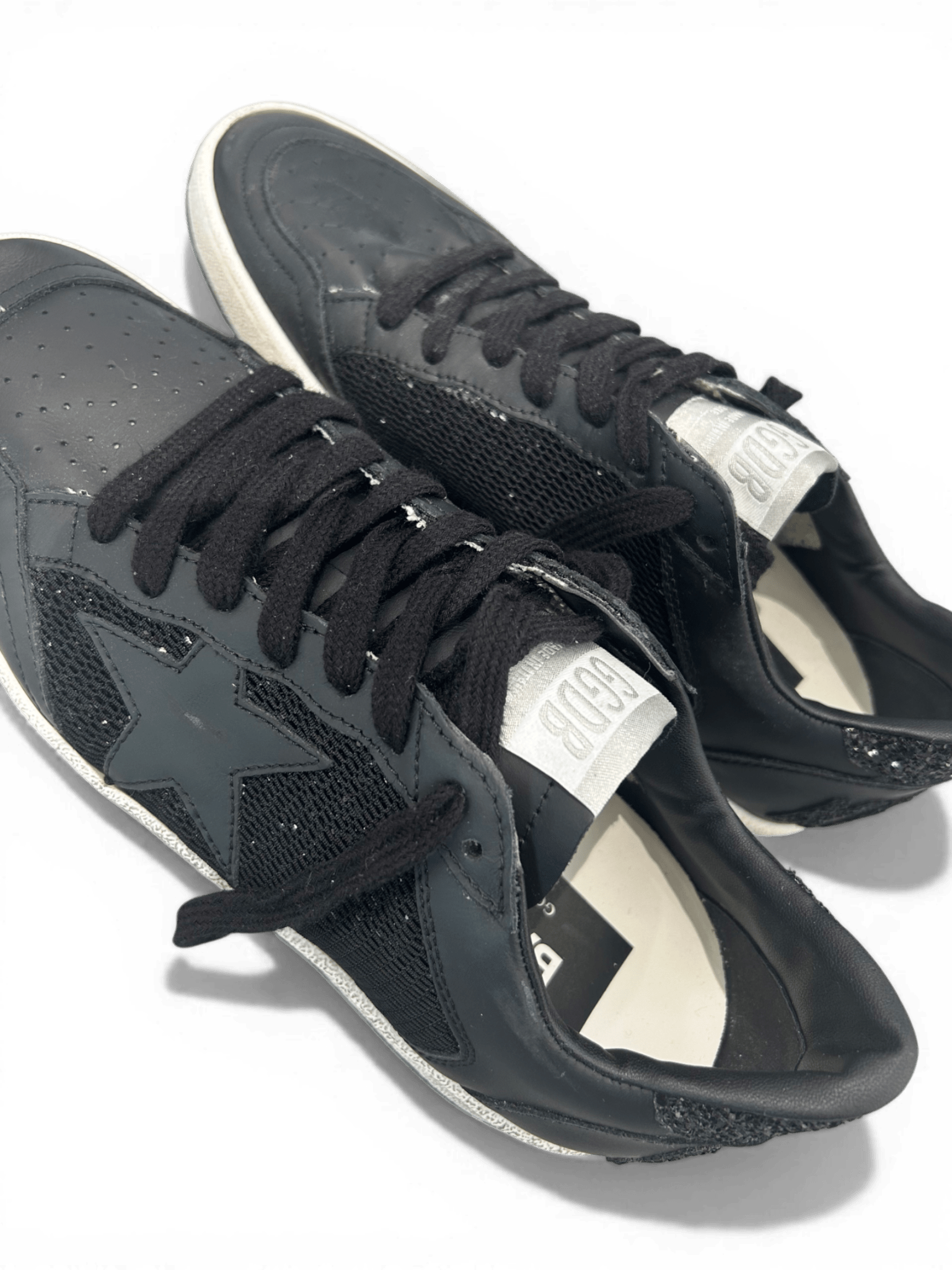 Golden Goose Ball-Star Glitter Heel Black