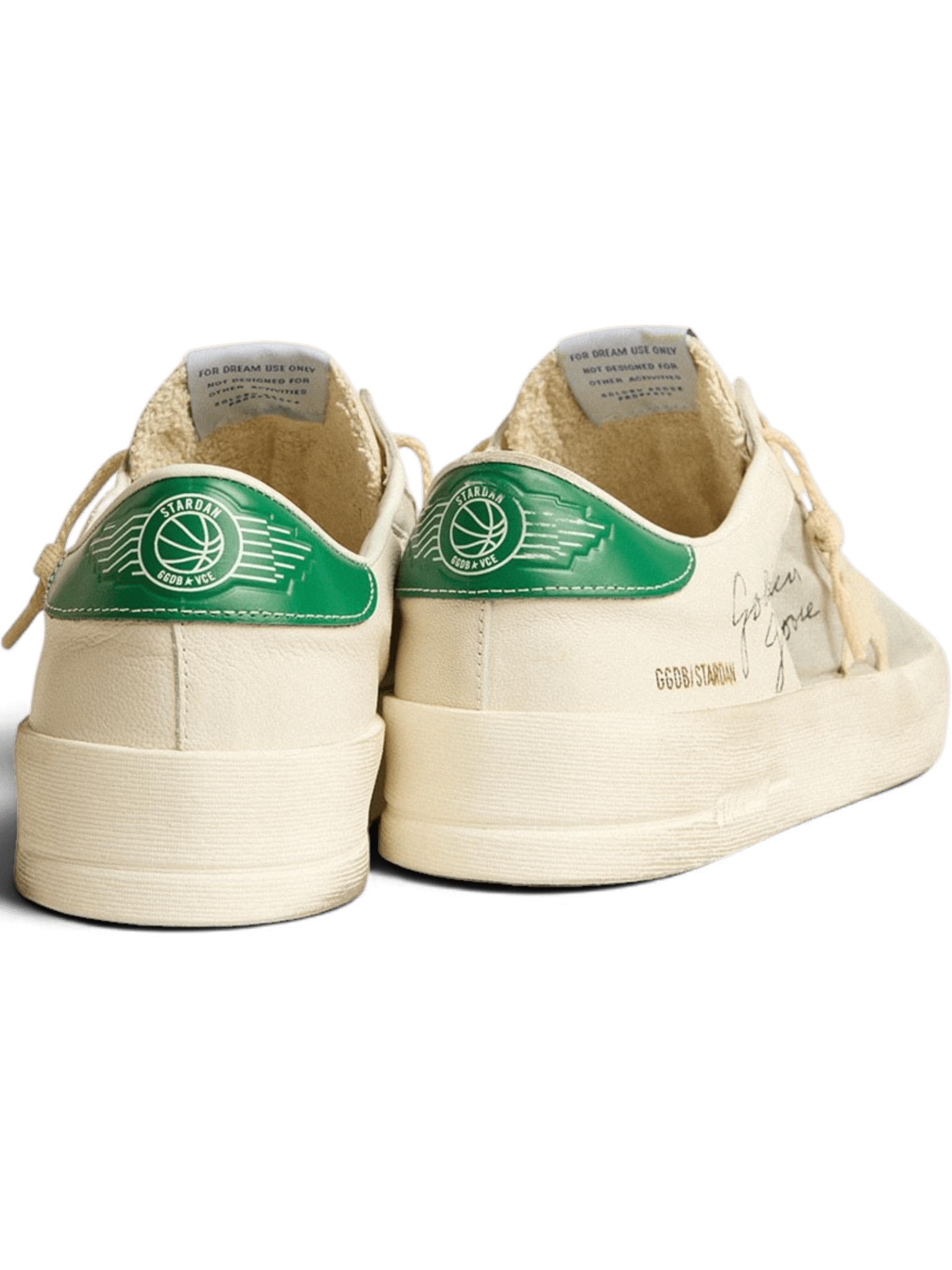 Golden Goose Stardan White With Leather Star And Green Heel