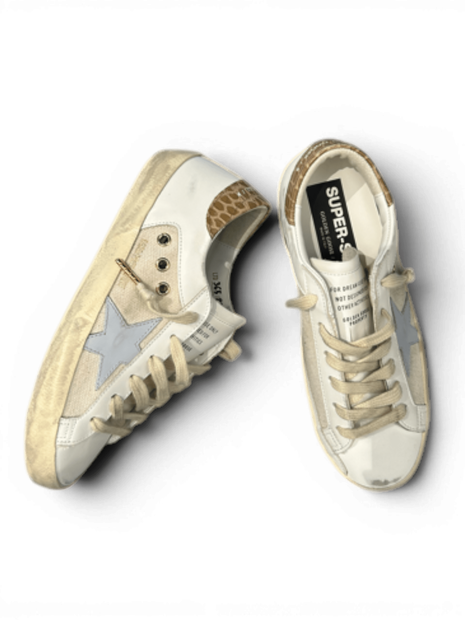 Golden Goose Super-Star White With Leather Star And Cocco Printer Heel