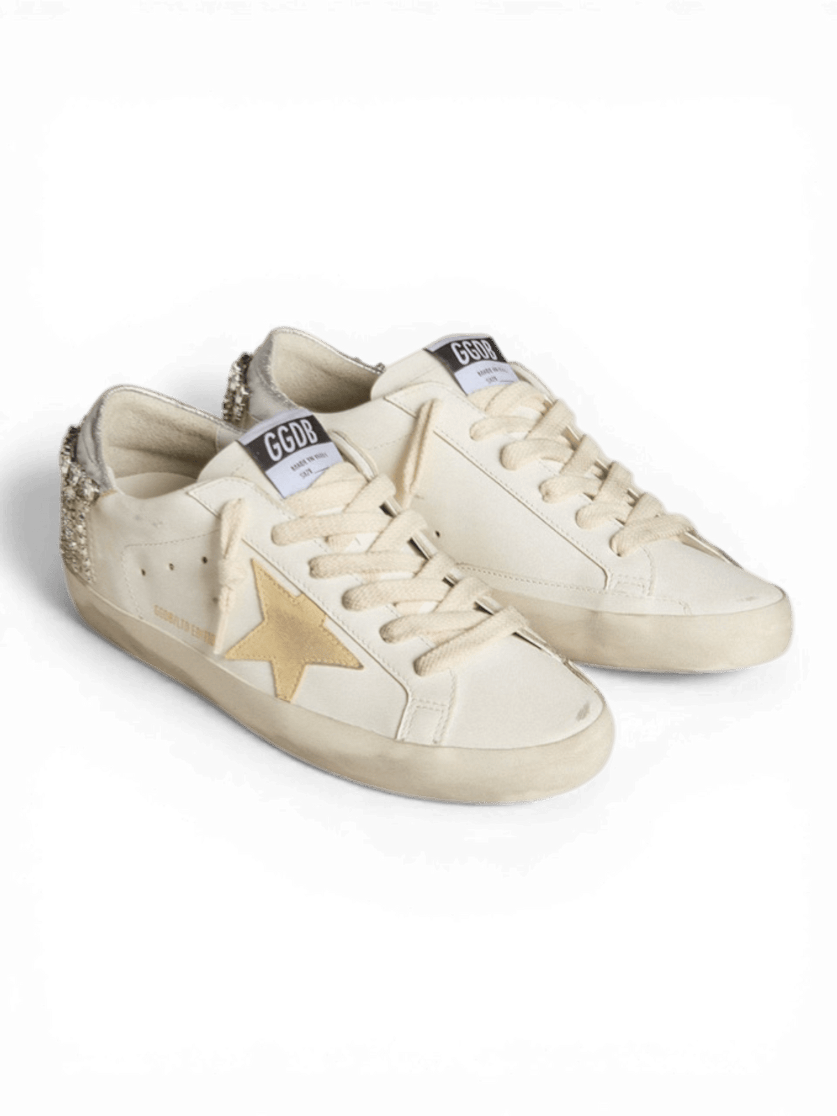 Golden Goose Super-Star With Suede Star And Swarovski Crystal