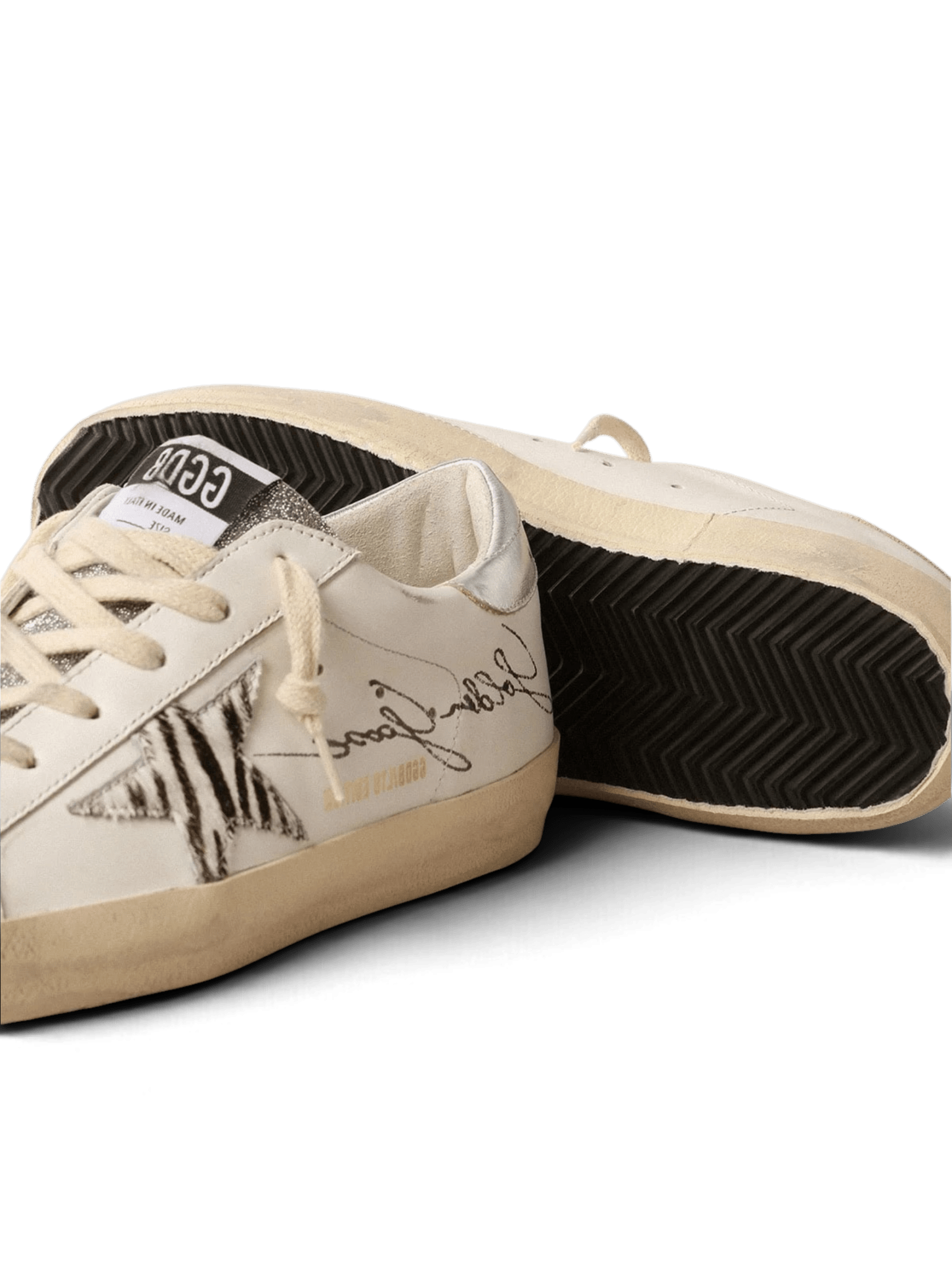 Golden Goose Super-Star LTD With Silver Swarovski Crystal Tongue