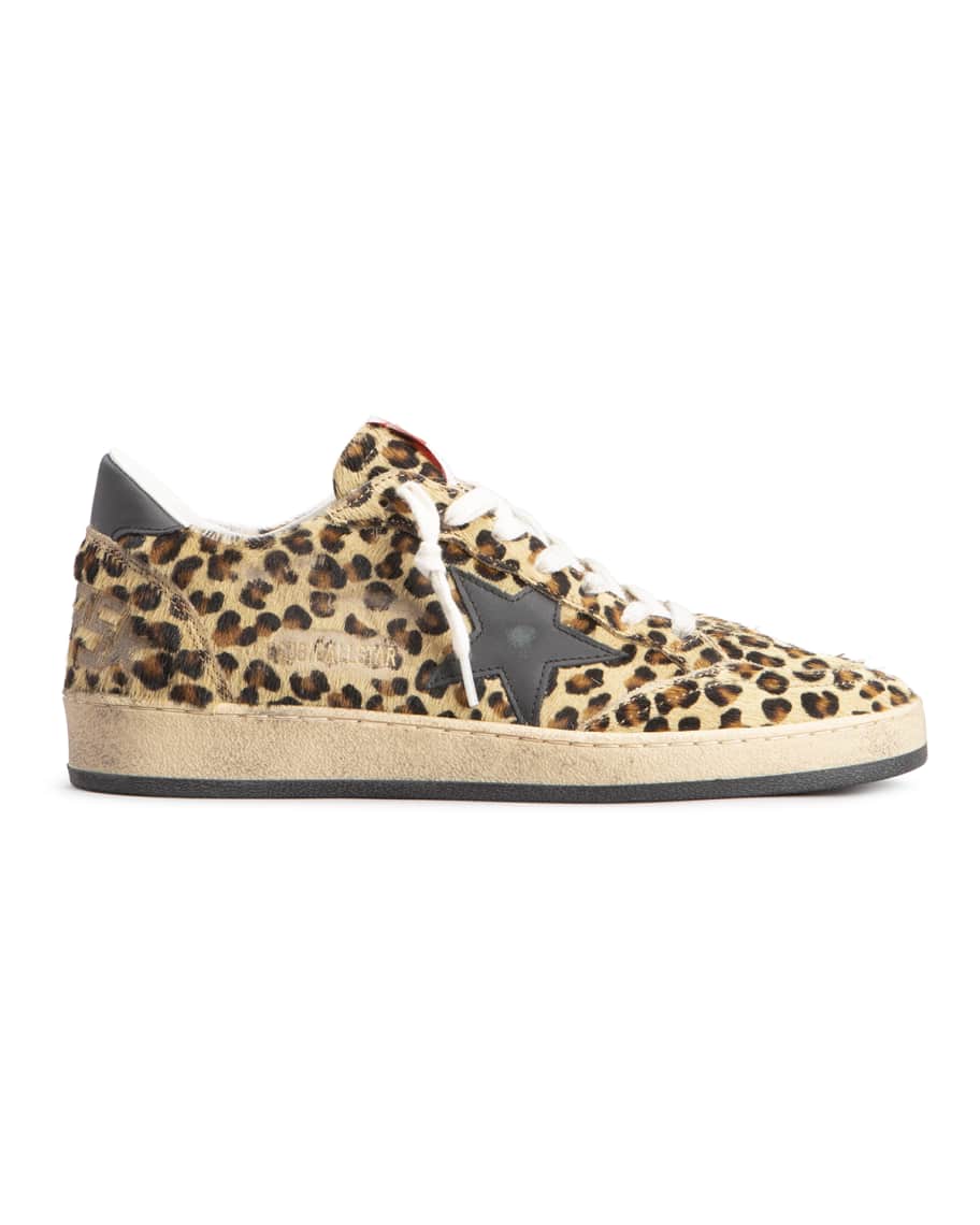 Golden Goose Ball-Star Cheetah Leopard Low-Top Sneakers