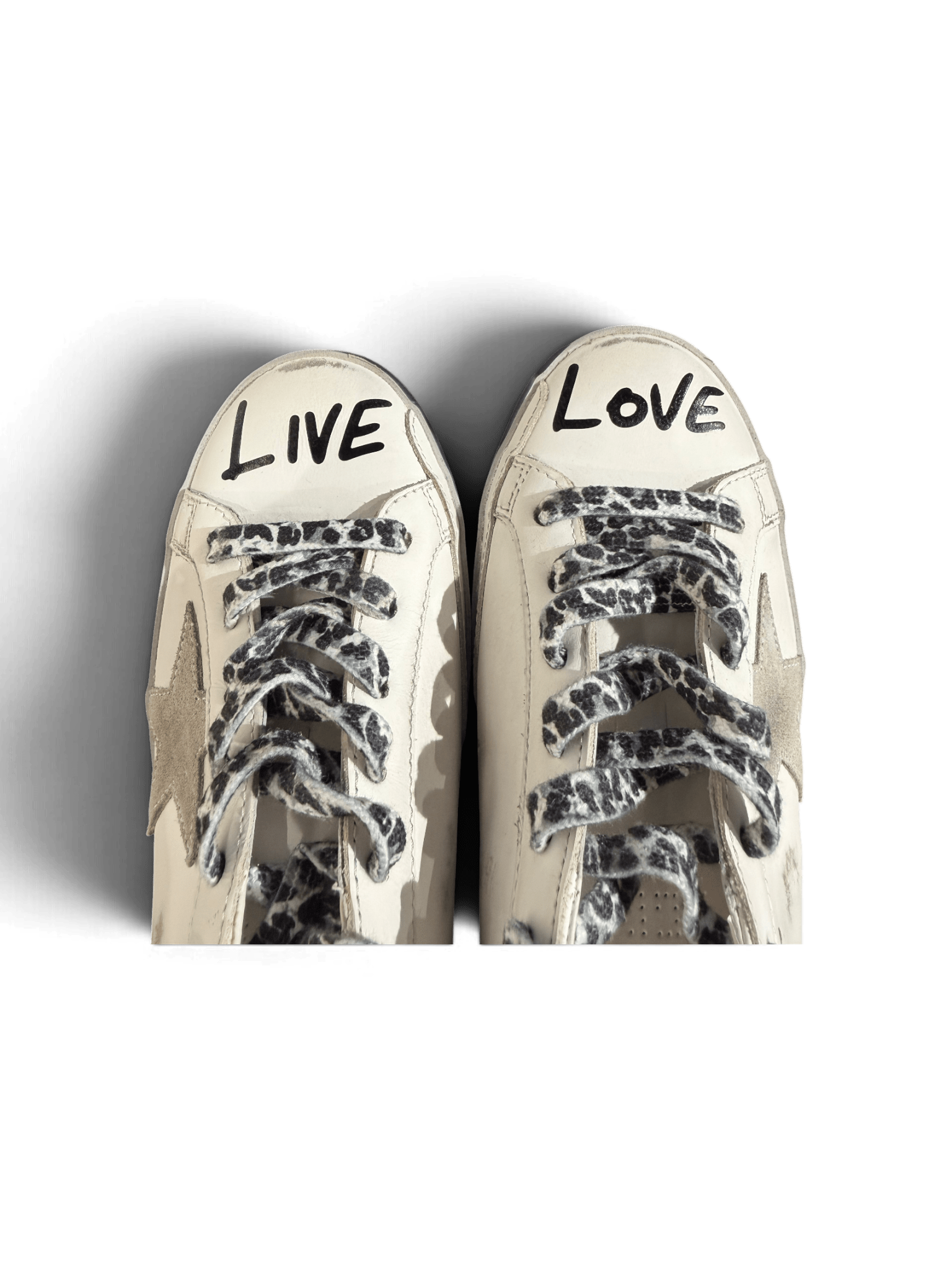 Golden Goose Super Star White Black Gold Love Live