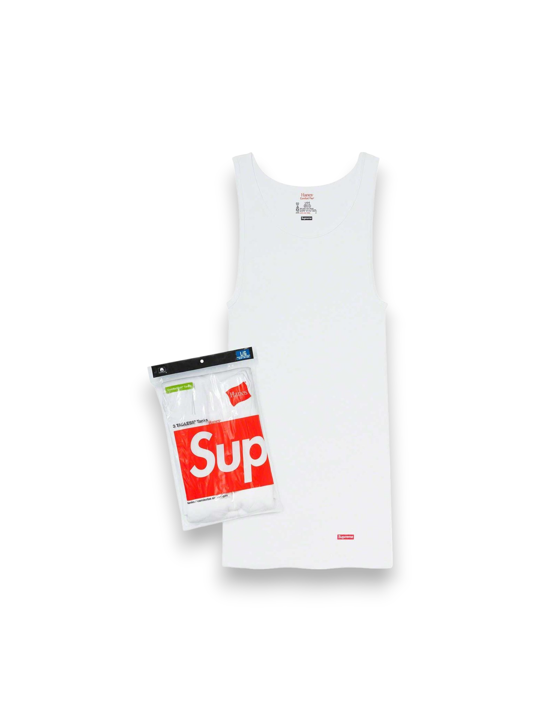 Supreme Hanes Tagless Tank Tops White