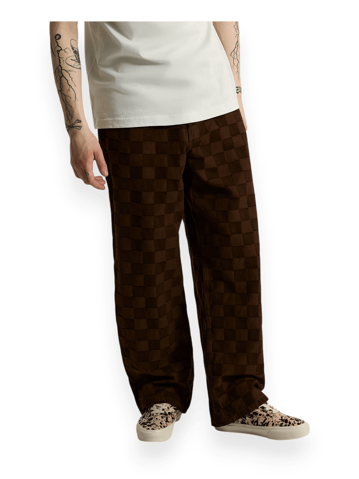 Vans Pantaloni baggy in denim Check-5 Brown
