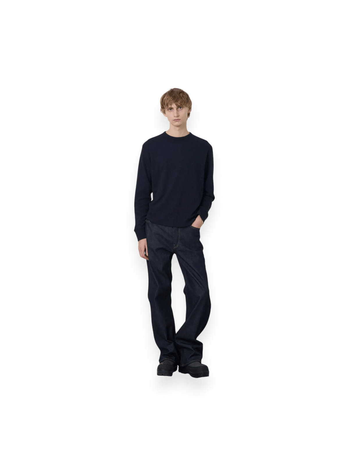 Sunflower Wool Waffle Tee LS Black
