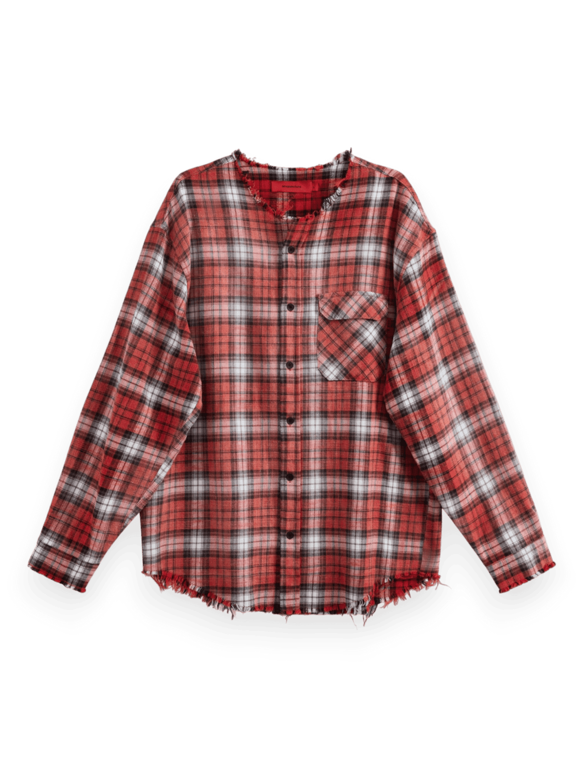Acupuncture Slit Throat Shirt Fire Red