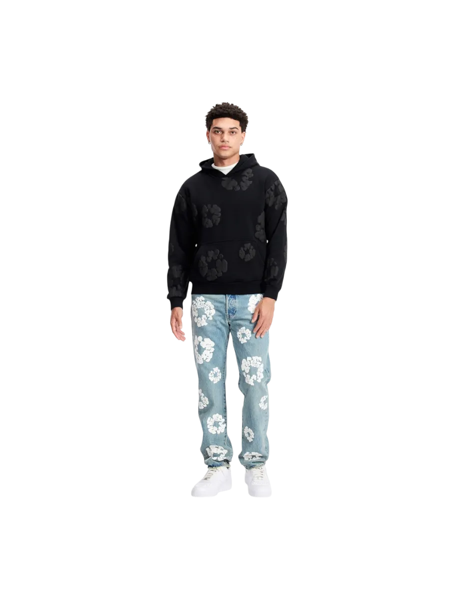 Denim Tears Cotton Wreath Hoodie Black Monochrome