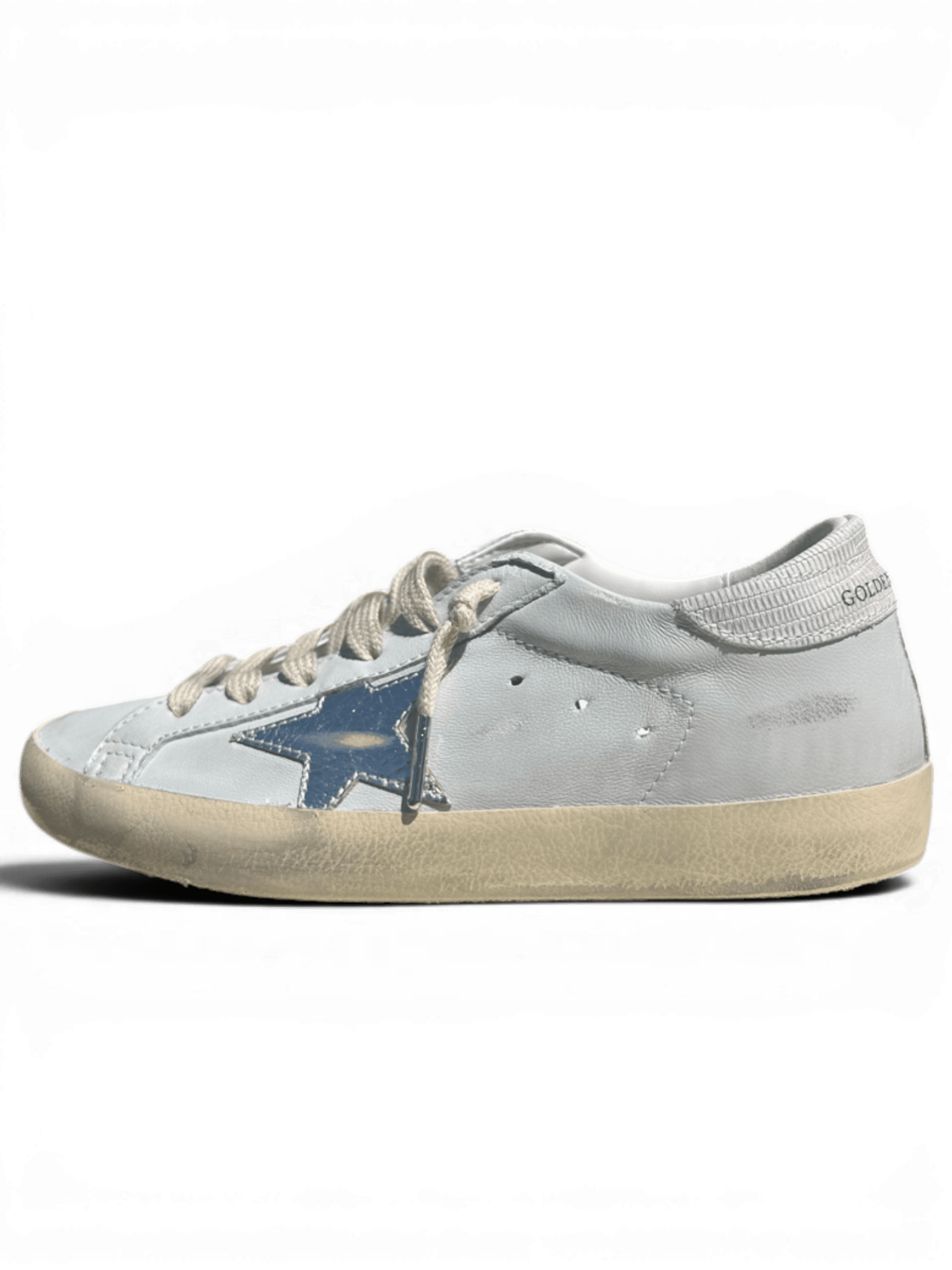 Golden Goose Super-Star Leather Gray Dawn And Laminated Star