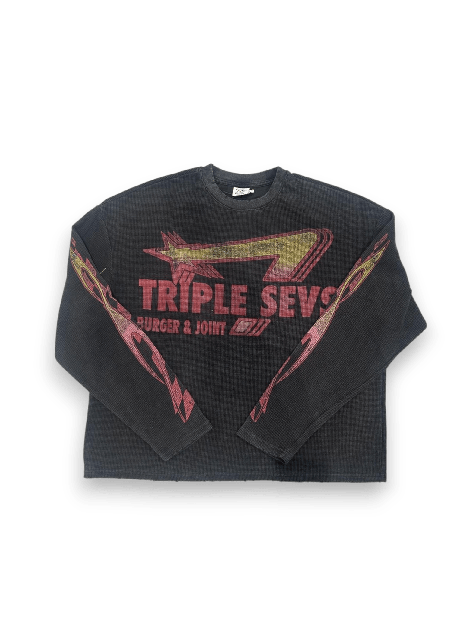 Triple Seven Burger Joint Waffle Knit Longsleeve Black