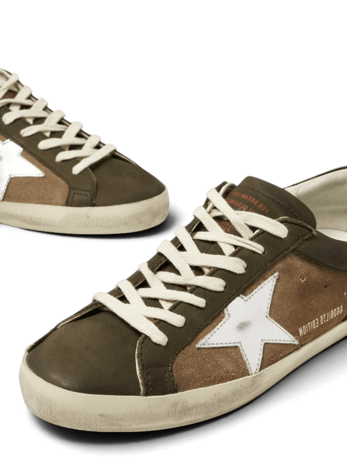 Golden Goose Super-Star Tobacco Colored Laminated Suede Star