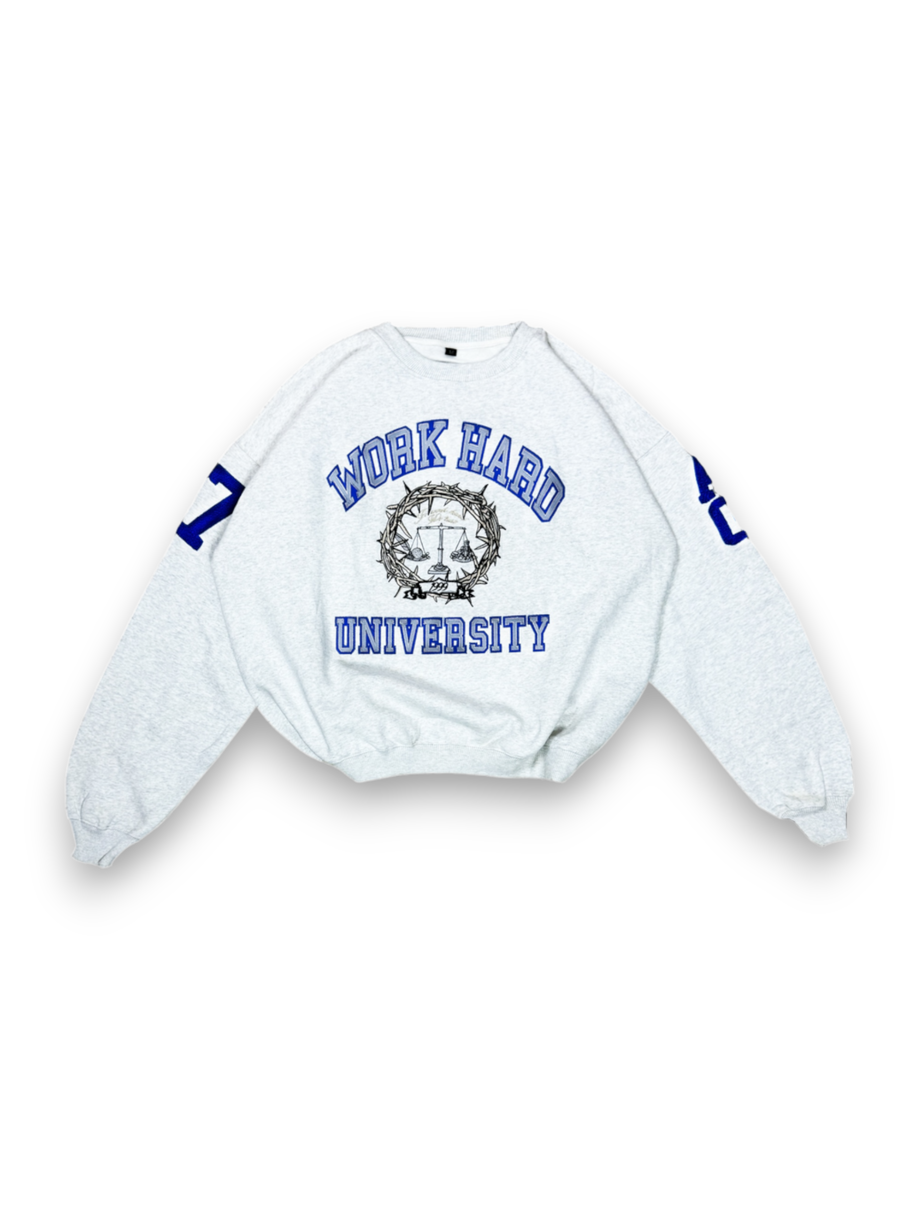 Alessio Giffi Work Hard College Crewneck ice grey