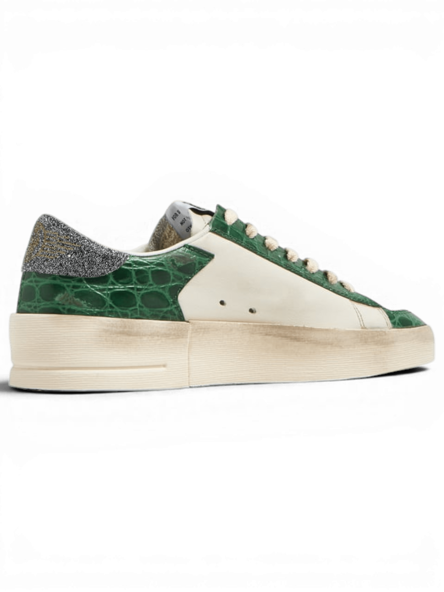 Golden Goose Stardan Sneakers Green White With Swasovsi