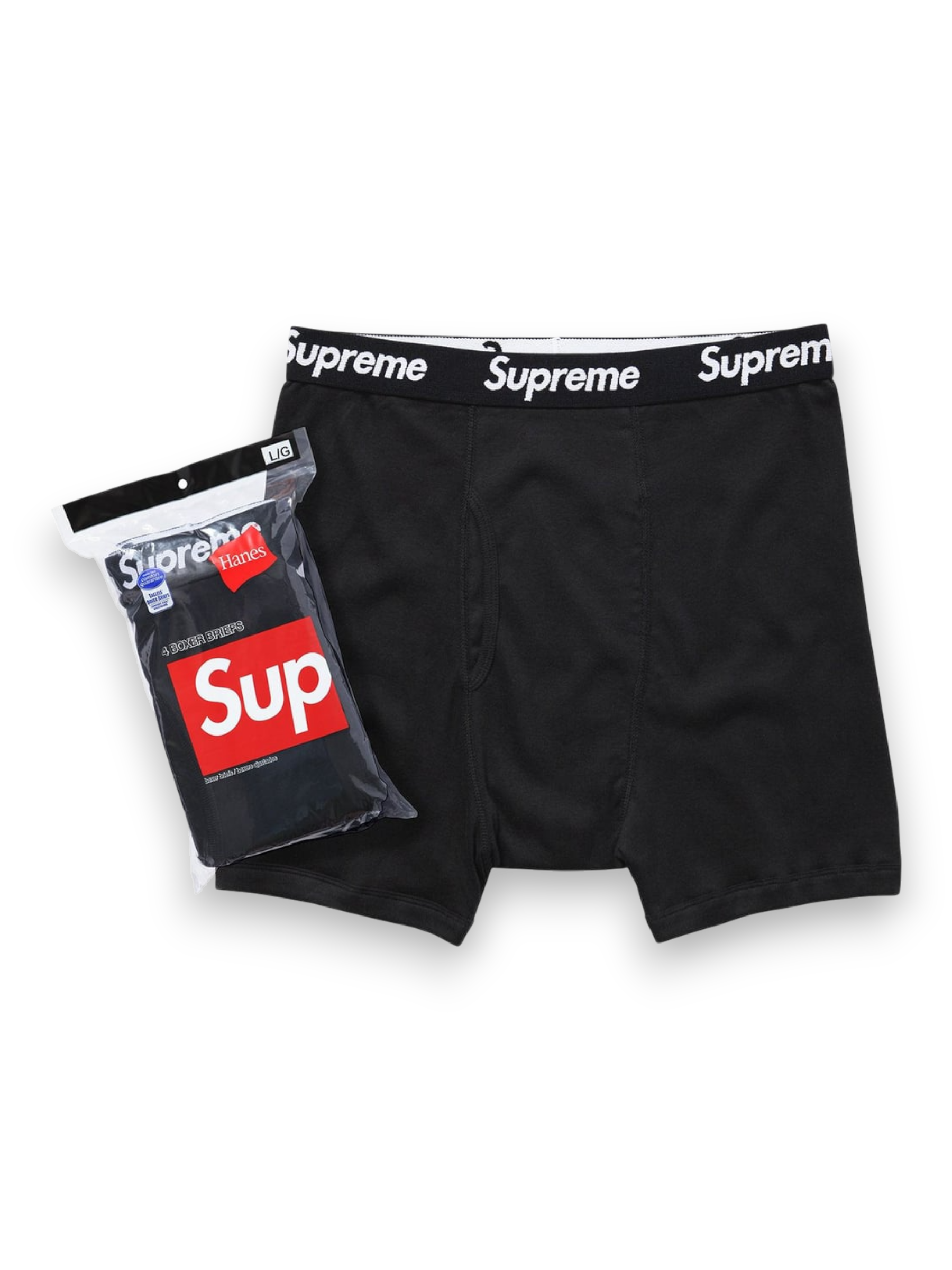 Supreme Hanes Boxer Briefs Black