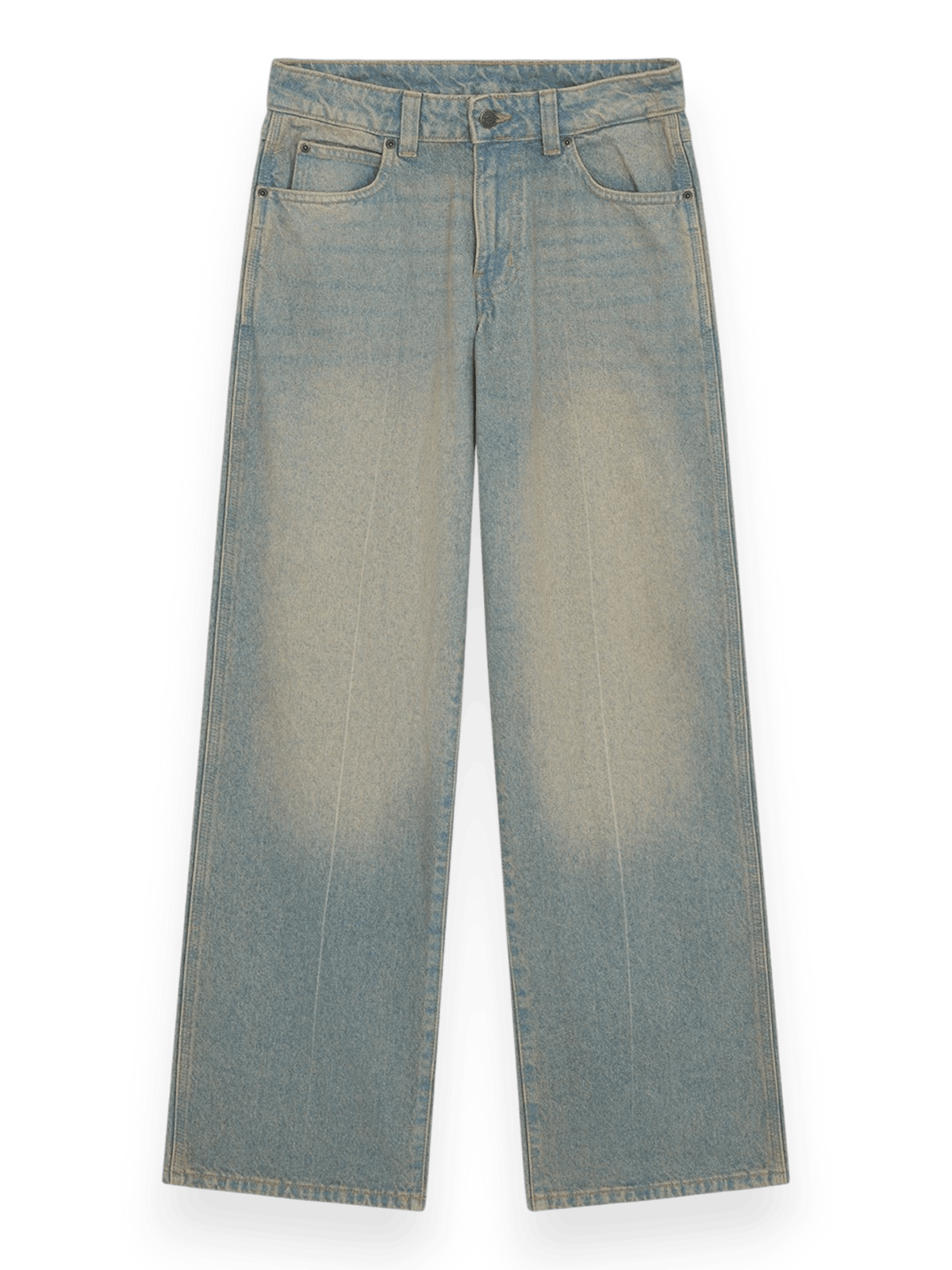 Dickies Women's Leesburg Mid Waist Relaxed Straight Jeans Light Aged Fade