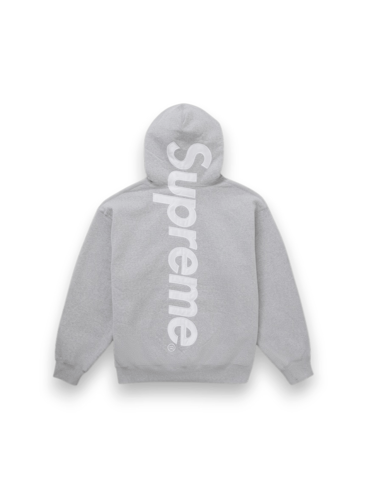 Supreme Appliquè Satin Hoodie Grey