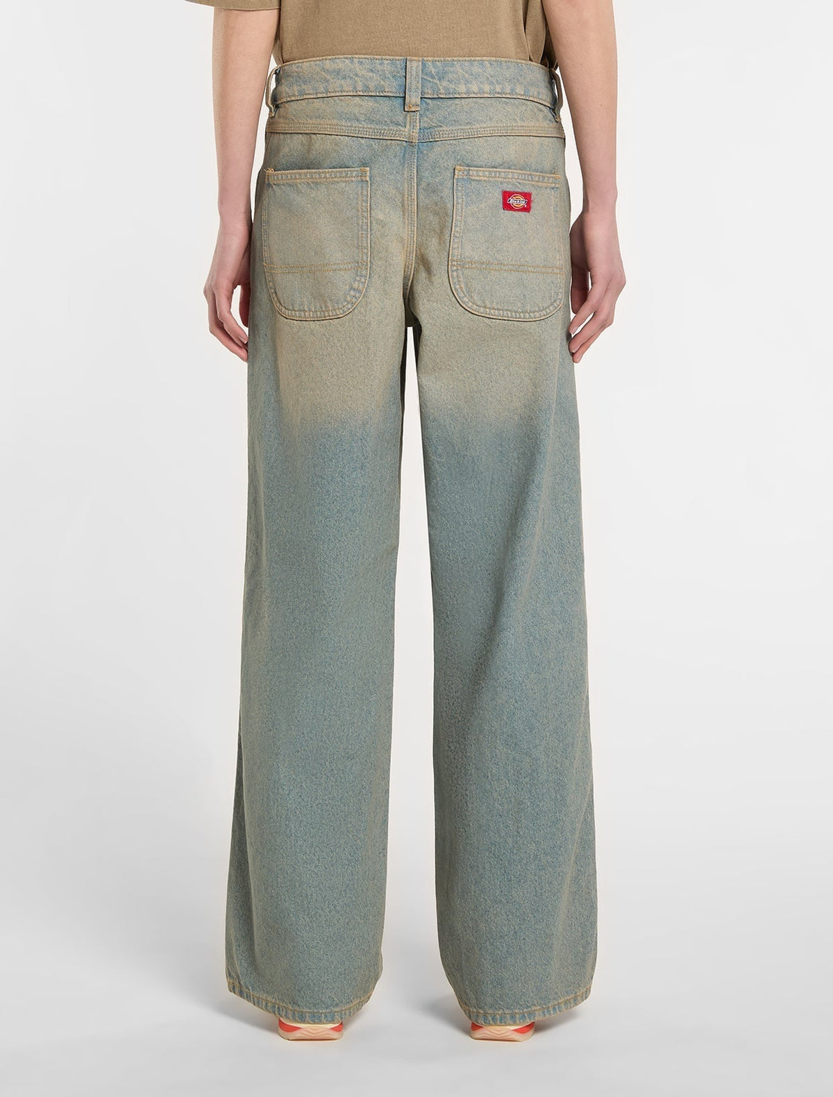 Dickies Women's Leesburg Mid Waist Relaxed Straight Jeans Light Aged Fade