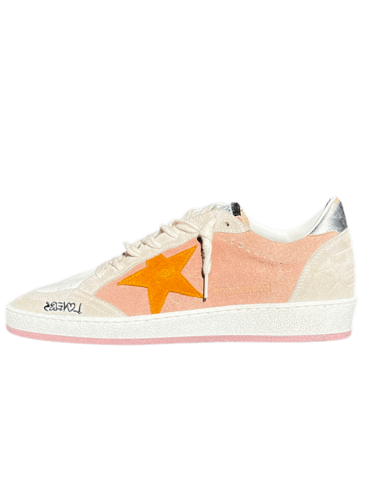 Golden Goose Ball-Star Suede Antique Pink/Grey/Silver Ochre Star