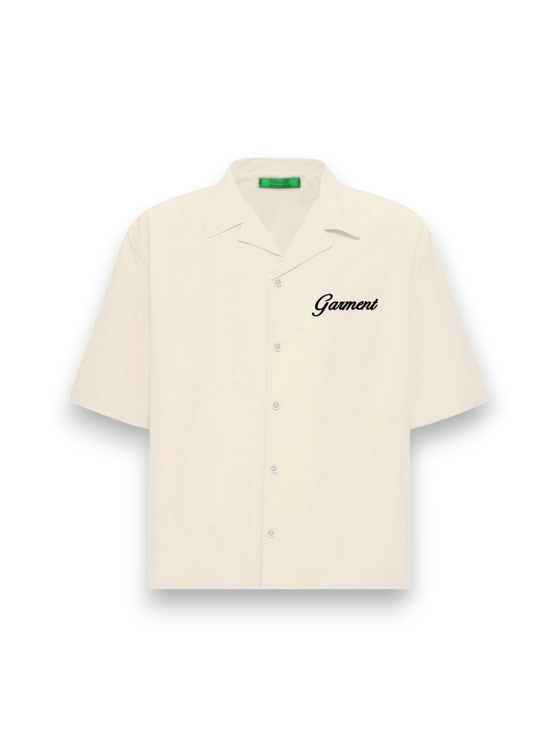 GARMENT - POPELINE EMBROIDED BOWLING SHIRT HEAVY CREAM