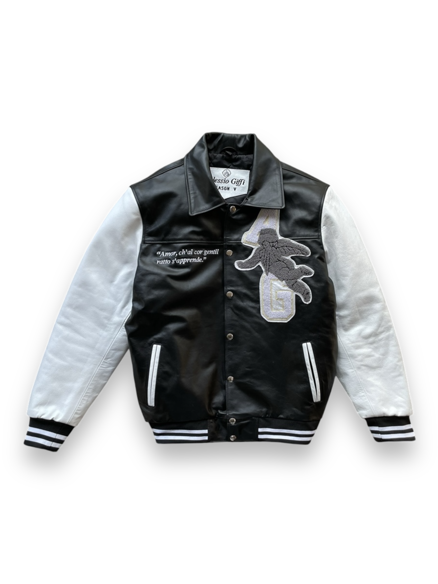 Alessio Giffi Real Leather Angel Varsity Jacket