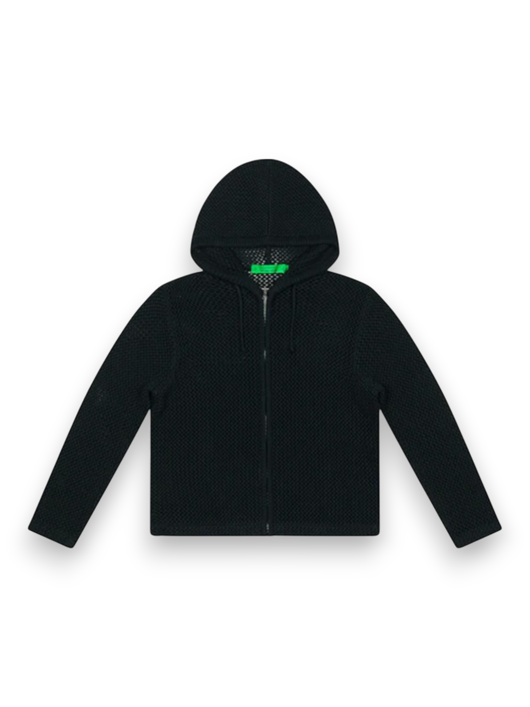 GARMENT WORKSHOP – CROCHET ZIP UP HOODIE BLACK