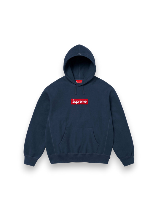 Supreme Box Logo Hooded Sweatshirt Navy FW24