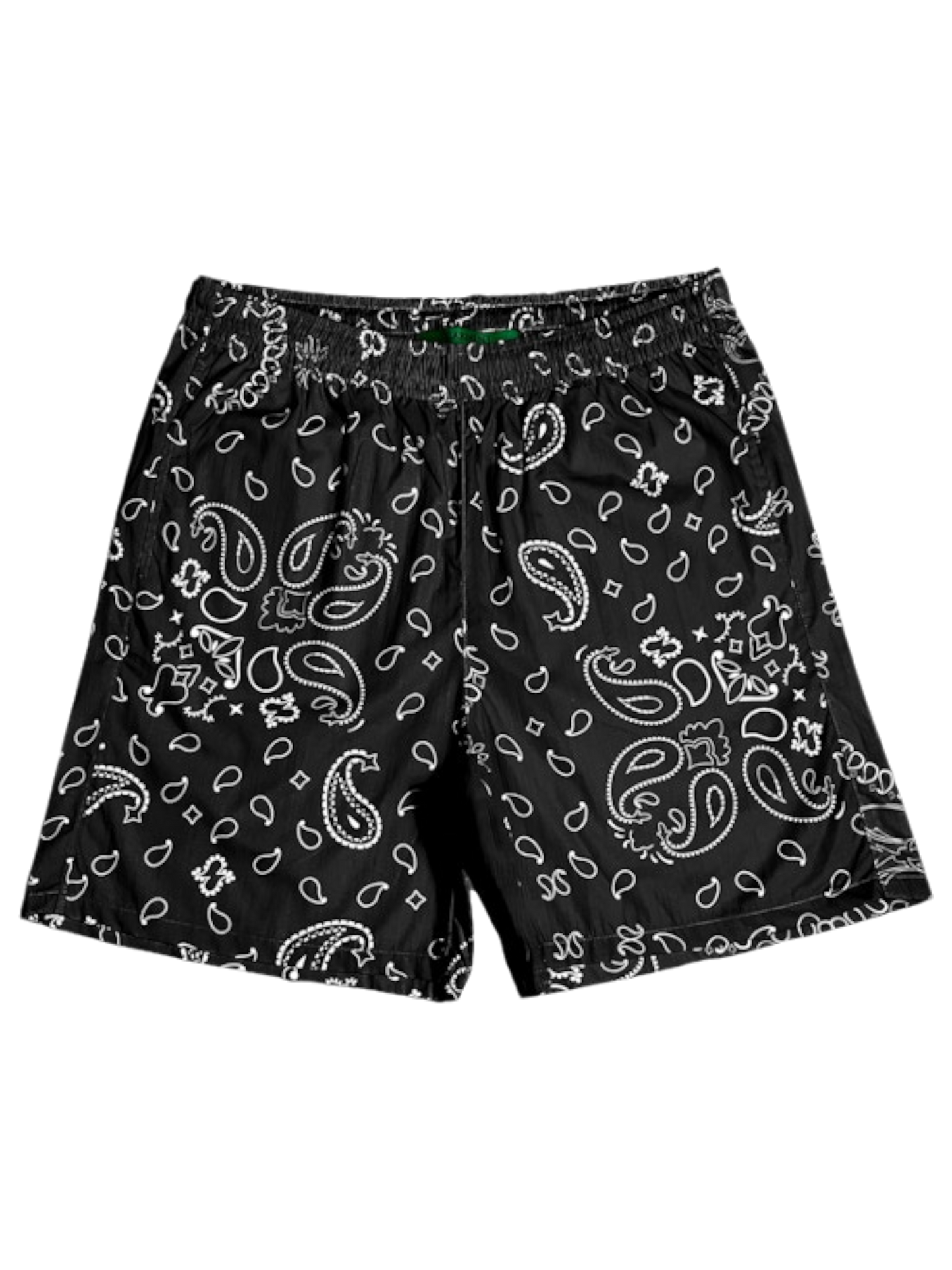 Garment Workshop Cotton Bandana Paisley Summer Shorts Chaos Black