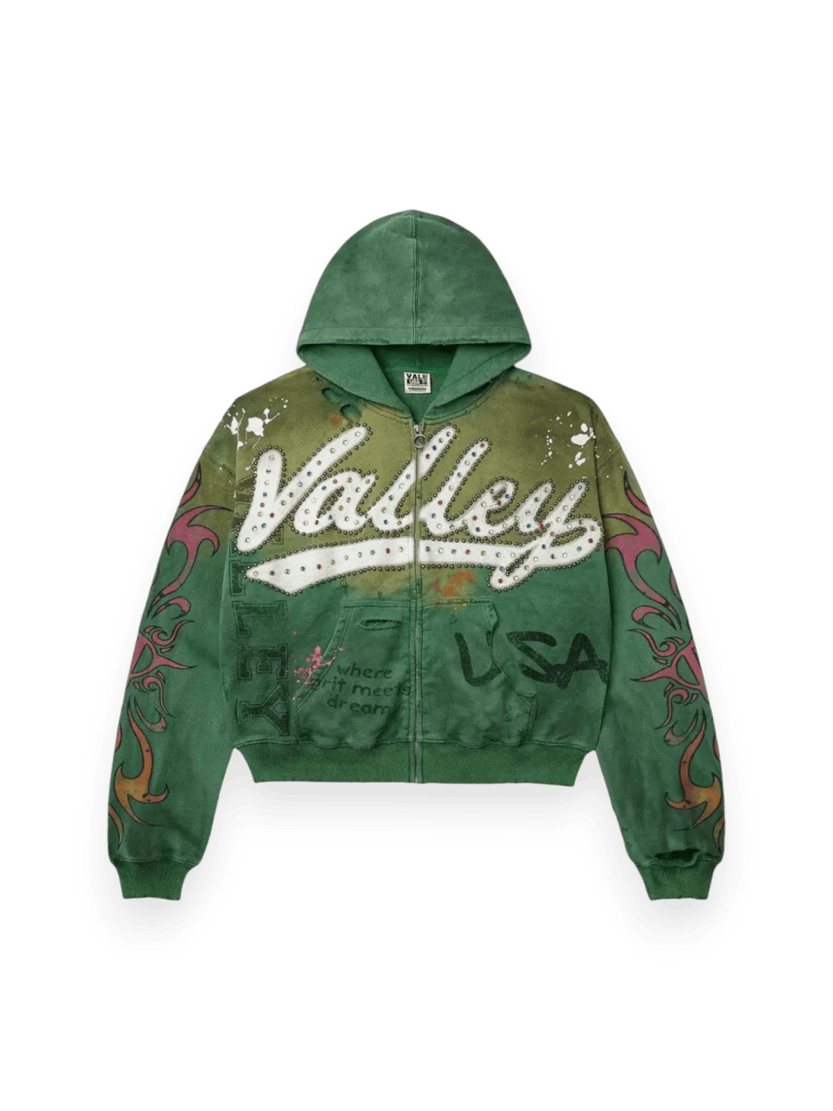 Vale Forever Inferno Zip Up Hoodie Green