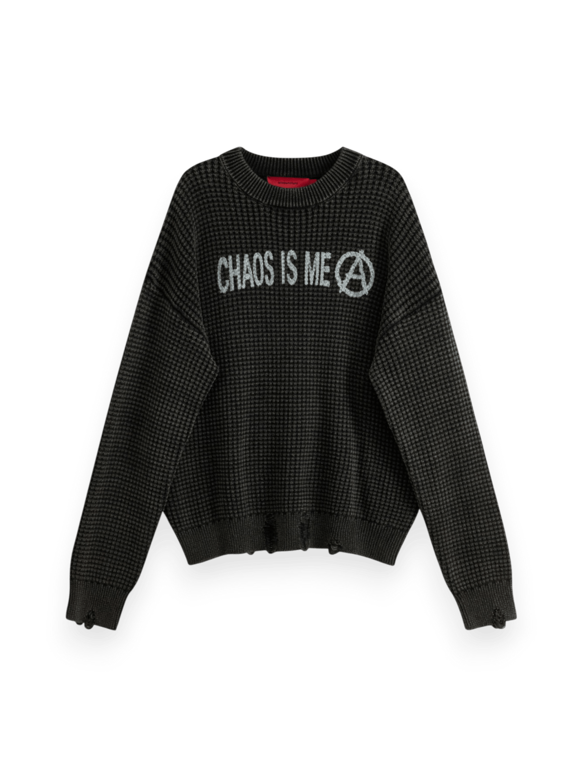 Acupuncture Waffle Sweater Washed Black