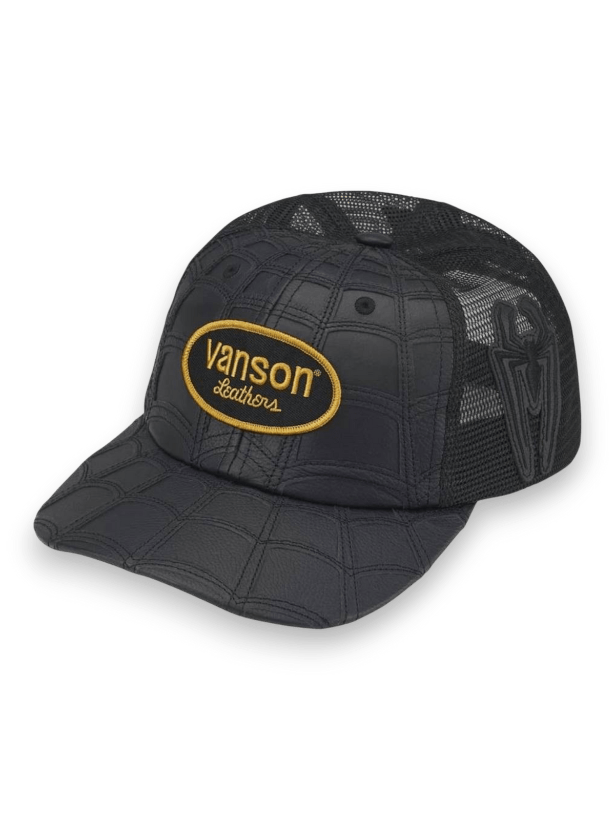Supreme Vanson Leathers Spider-Man Mesh Back 6-Panel Hat Black