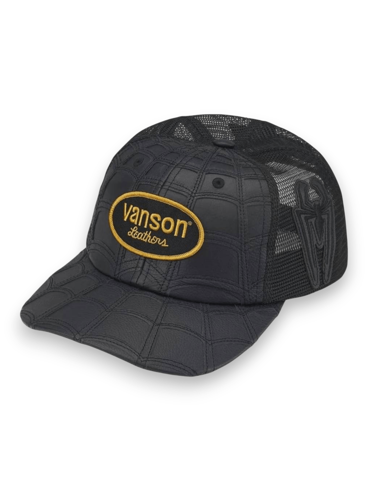 Supreme Vanson Leathers Spider-Man Mesh Back 6-Panel Hat Black